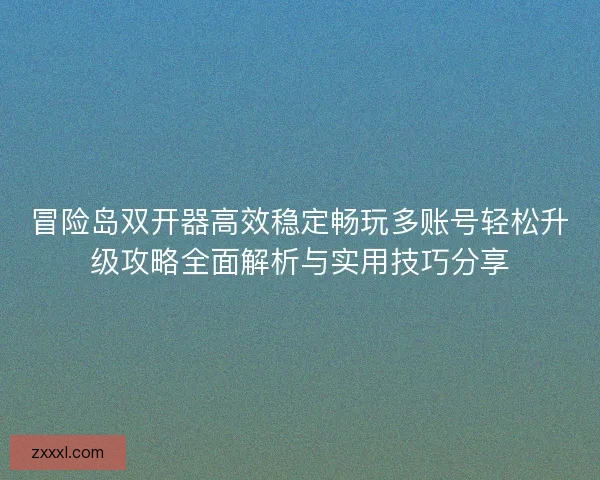 冒险岛双开器高效稳定畅玩多账号轻松升级攻略全面解析与实用技巧分享